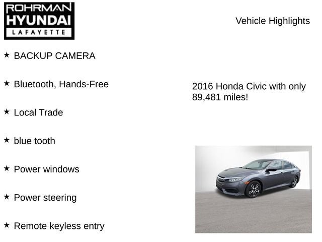 2016 Honda Civic LX