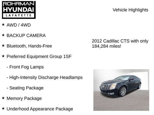 2012 Cadillac CTS Coupe Performance