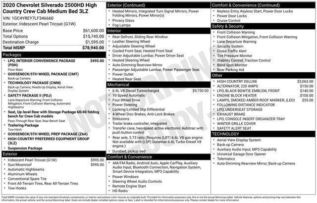 2020 Chevrolet Silverado 2500HD High Country