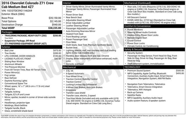 2016 Chevrolet Colorado 4WD Z71