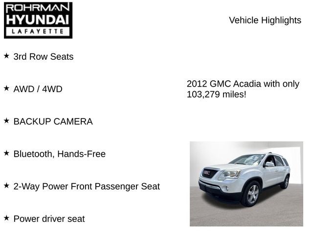 2012 GMC Acadia SLT1