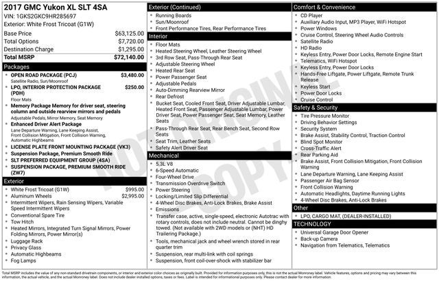 2017 GMC Yukon XL SLT