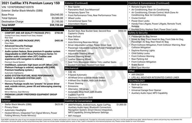 2021 Cadillac XT6 Premium Luxury