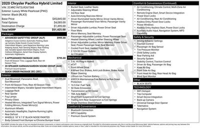 2020 Chrysler Pacifica Hybrid Limited