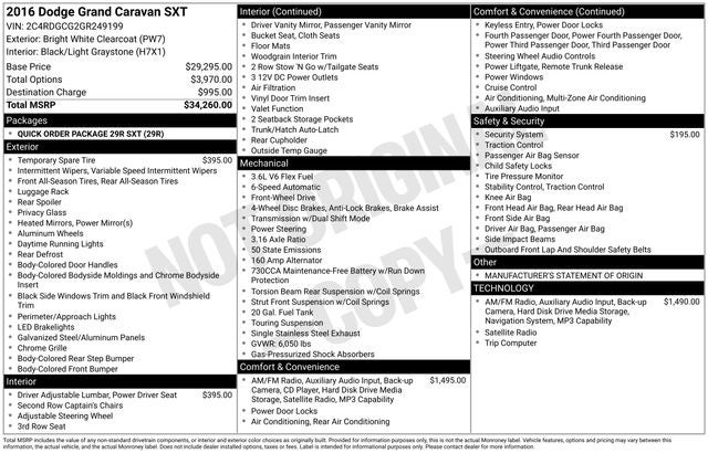 2016 Dodge Grand Caravan SXT