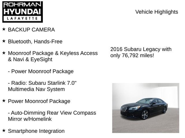 2016 Subaru Legacy 2.5i Limited