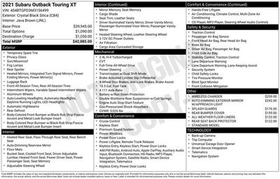 2021 Subaru Outback Touring XT