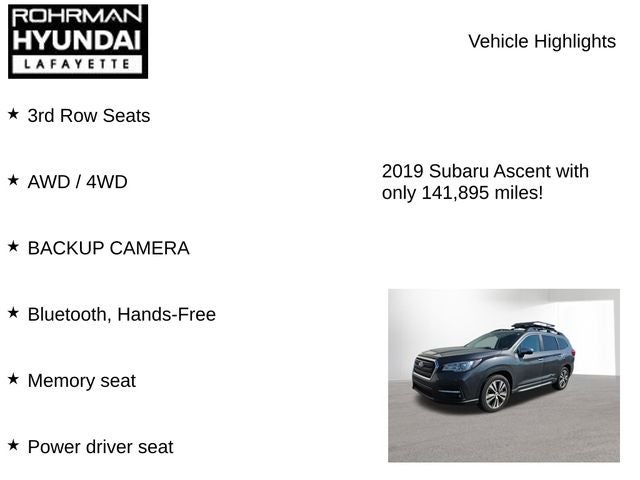 2019 Subaru Ascent Touring
