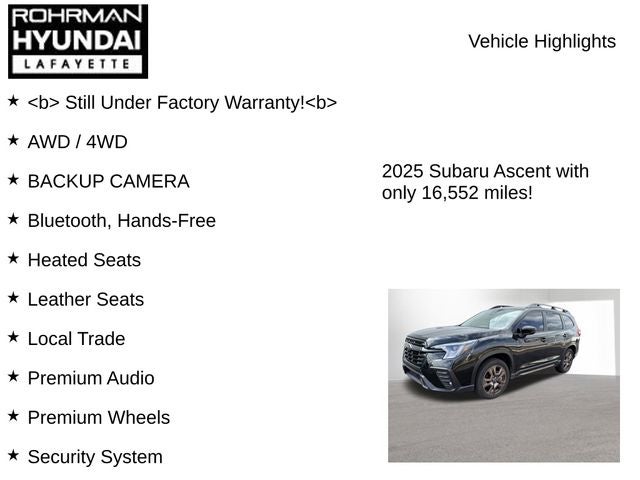 2025 Subaru Ascent Limited Bronze Edition