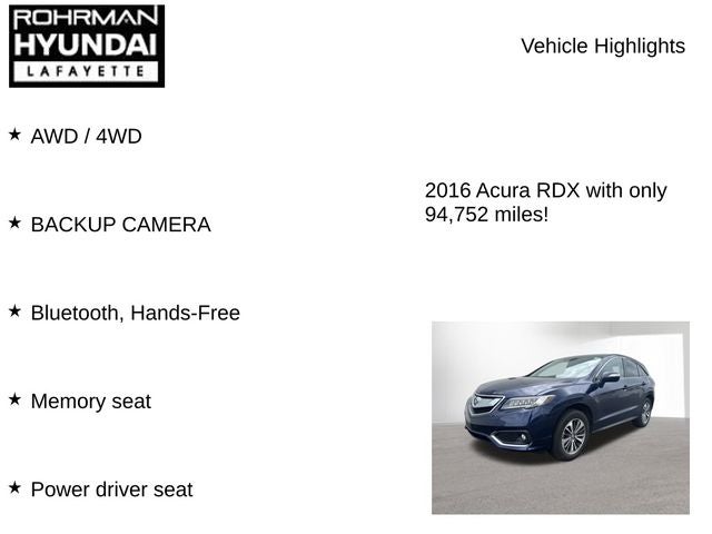 2016 Acura RDX Advance Pkg