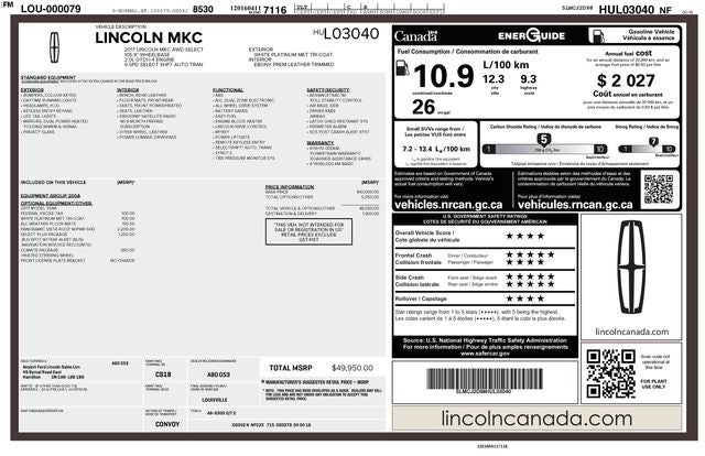 2017 Lincoln MKC Select