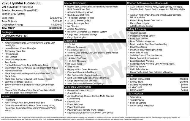 2026 Hyundai TUCSON SEL FWD