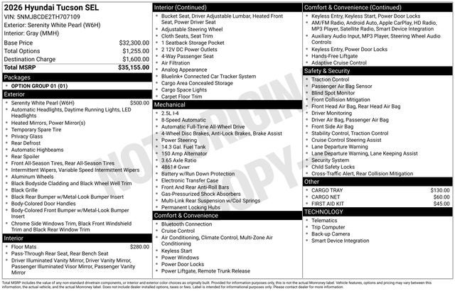 2026 Hyundai TUCSON SEL AWD