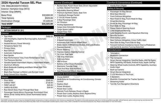 2026 Hyundai TUCSON SEL Plus AWD