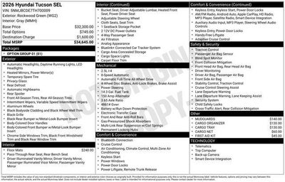 2026 Hyundai TUCSON SEL AWD