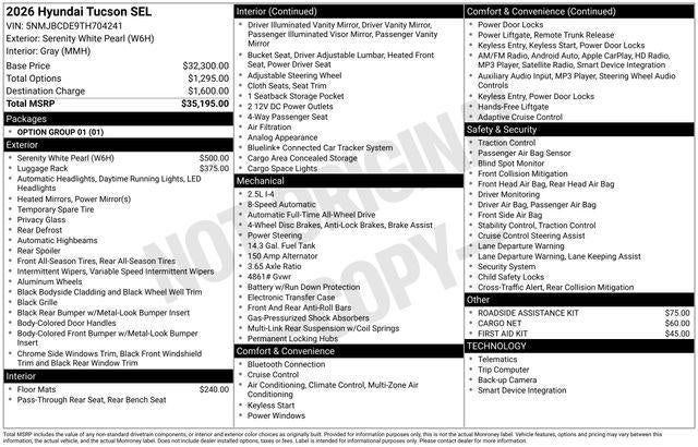 2026 Hyundai TUCSON SEL AWD