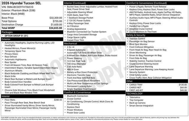 2026 Hyundai TUCSON SEL AWD