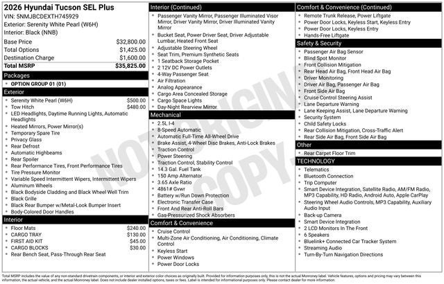 2026 Hyundai TUCSON SEL Plus AWD