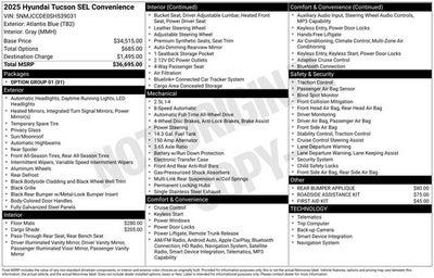 2025 Hyundai TUCSON SEL Convenience
