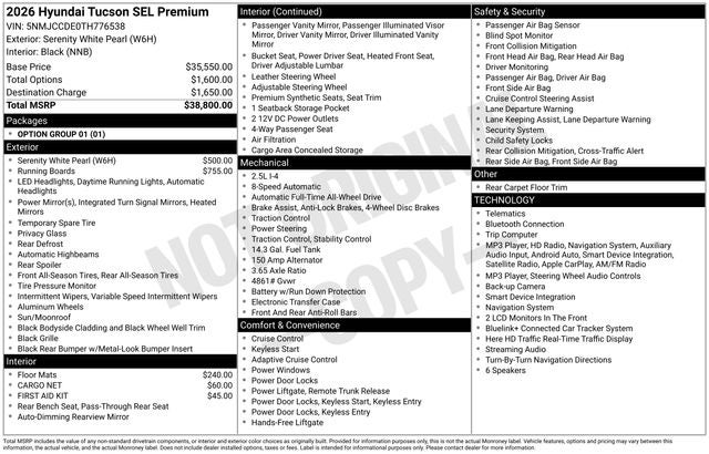2026 Hyundai TUCSON SEL Premium AWD