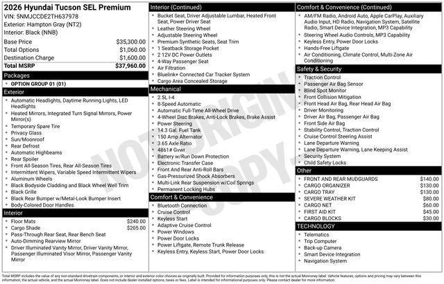 2026 Hyundai TUCSON SEL Premium AWD