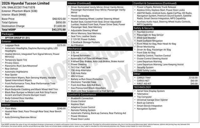 2026 Hyundai TUCSON Limited AWD