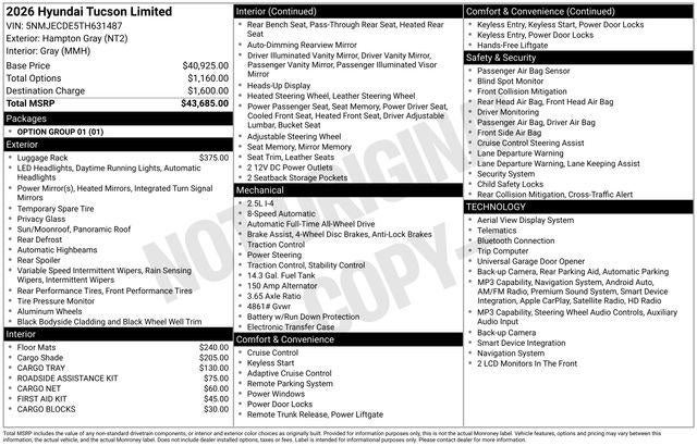 2026 Hyundai TUCSON Limited AWD