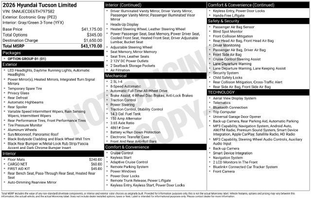 2026 Hyundai TUCSON Limited AWD