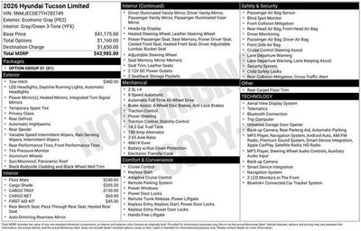 2026 Hyundai TUCSON Limited AWD