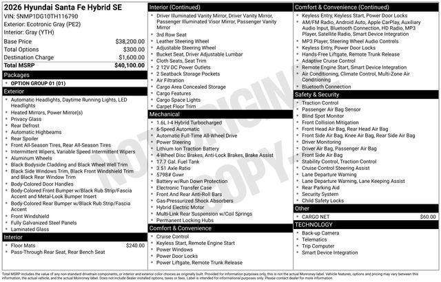 2026 Hyundai SANTA FE HYBRID SE