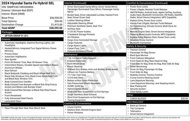 2024 Hyundai SANTA FE HYBRID SEL