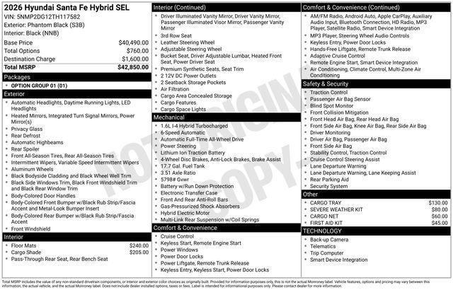 2026 Hyundai SANTA FE HYBRID SEL