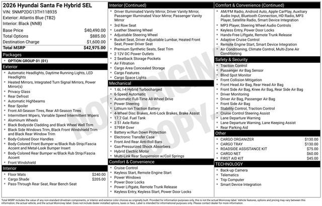 2026 Hyundai SANTA FE HYBRID SEL