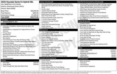 2026 Hyundai SANTA FE HYBRID SEL