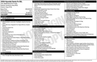 2026 Hyundai SANTA FE SEL