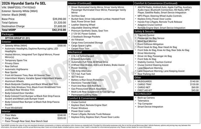 2026 Hyundai SANTA FE SEL AWD