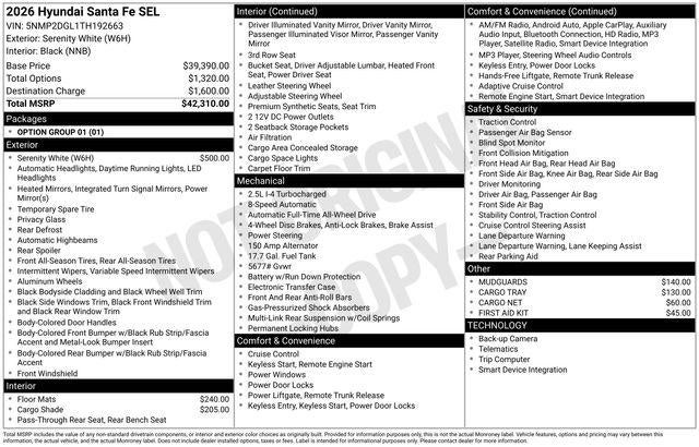2026 Hyundai SANTA FE SEL AWD
