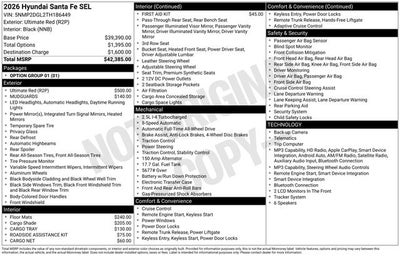 2026 Hyundai SANTA FE SEL AWD