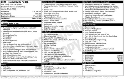 2026 Hyundai SANTA FE SEL AWD