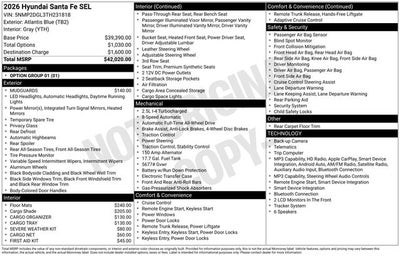 2026 Hyundai SANTA FE SEL AWD