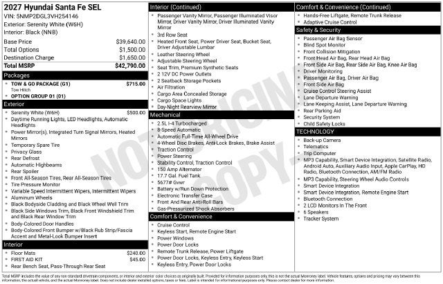 2027 Hyundai SANTA FE SEL AWD