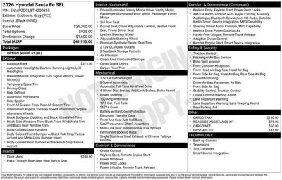 2026 Hyundai SANTA FE SEL AWD