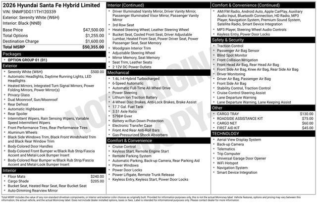 2026 Hyundai SANTA FE HYBRID Limited
