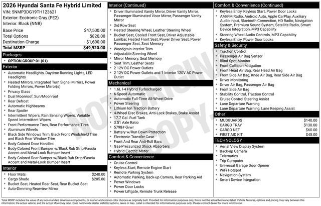2026 Hyundai SANTA FE HYBRID Limited