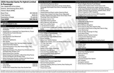 2026 Hyundai SANTA FE HYBRID Limited