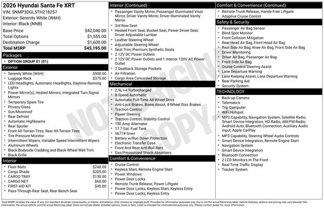 2026 Hyundai SANTA FE XRT AWD