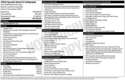 2026 Hyundai SANTA FE Calligraphy AWD