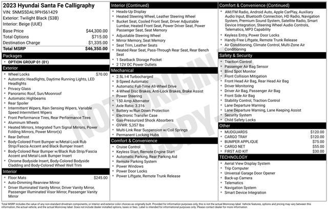 2023 Hyundai SANTA FE Calligraphy