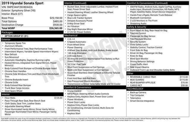2019 Hyundai SONATA Sport