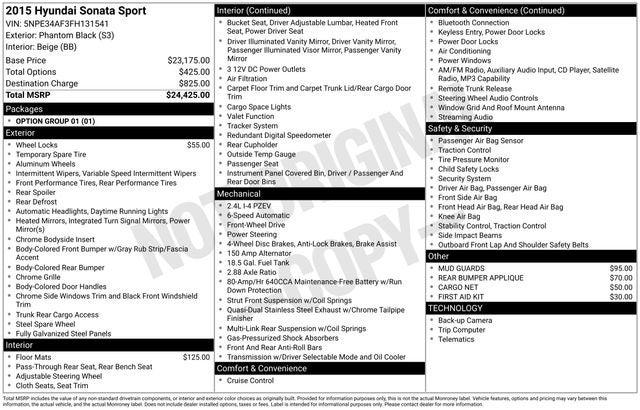 2015 Hyundai SONATA 2.4L Sport